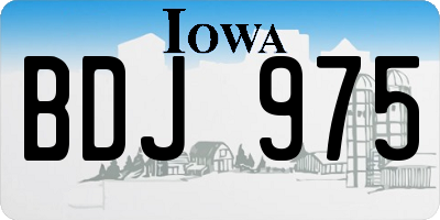 IA license plate BDJ975