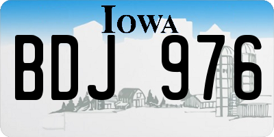 IA license plate BDJ976