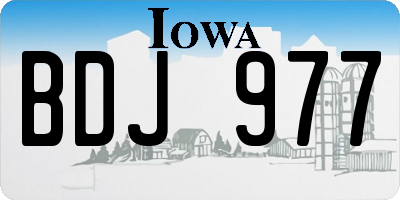 IA license plate BDJ977