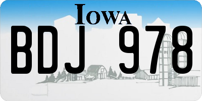 IA license plate BDJ978