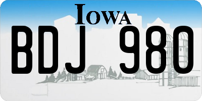 IA license plate BDJ980
