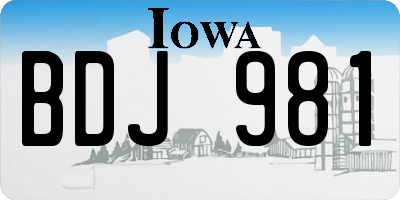 IA license plate BDJ981