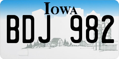 IA license plate BDJ982