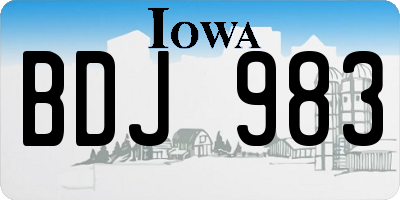 IA license plate BDJ983