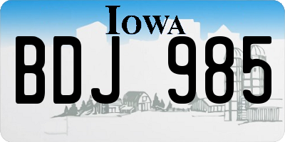 IA license plate BDJ985