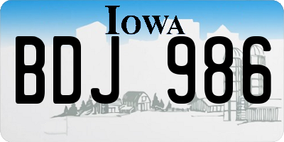 IA license plate BDJ986