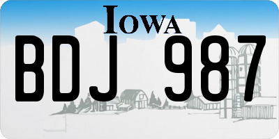 IA license plate BDJ987
