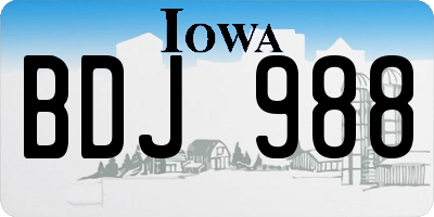 IA license plate BDJ988