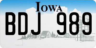IA license plate BDJ989