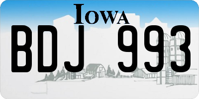 IA license plate BDJ993