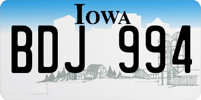 IA license plate BDJ994