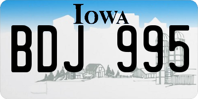 IA license plate BDJ995