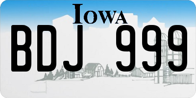 IA license plate BDJ999