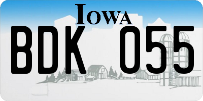 IA license plate BDK055
