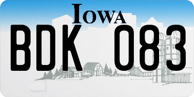 IA license plate BDK083
