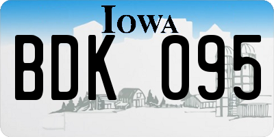 IA license plate BDK095