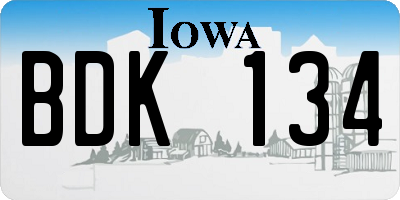 IA license plate BDK134
