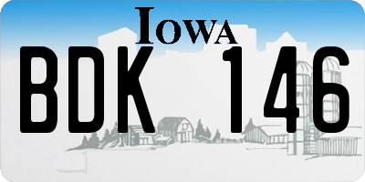 IA license plate BDK146