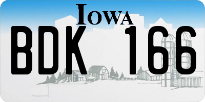 IA license plate BDK166