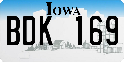IA license plate BDK169