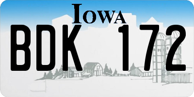 IA license plate BDK172