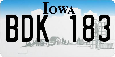IA license plate BDK183