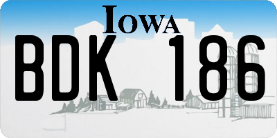 IA license plate BDK186