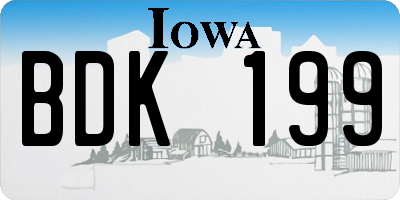IA license plate BDK199