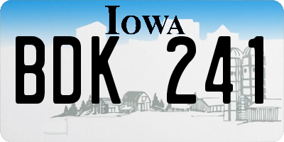 IA license plate BDK241