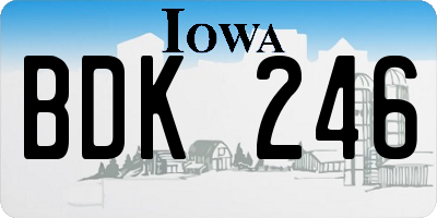 IA license plate BDK246