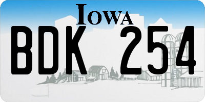 IA license plate BDK254