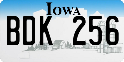 IA license plate BDK256