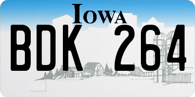 IA license plate BDK264