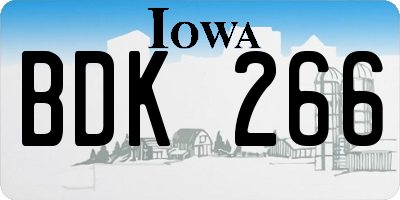 IA license plate BDK266