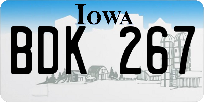 IA license plate BDK267