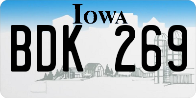IA license plate BDK269