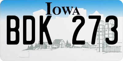 IA license plate BDK273