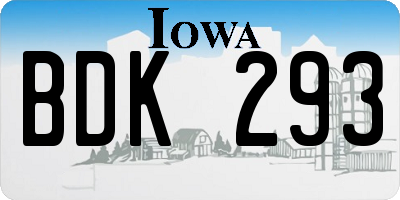 IA license plate BDK293