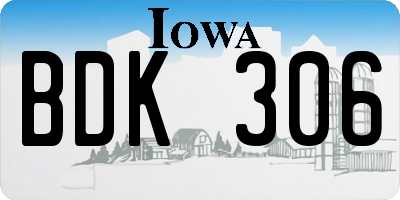 IA license plate BDK306