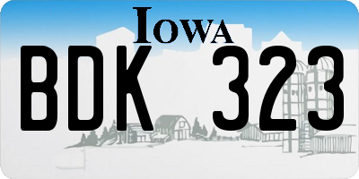 IA license plate BDK323