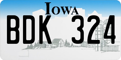 IA license plate BDK324