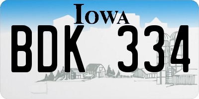 IA license plate BDK334