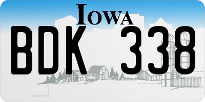 IA license plate BDK338