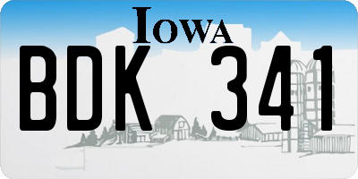 IA license plate BDK341