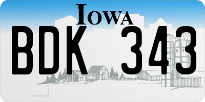 IA license plate BDK343