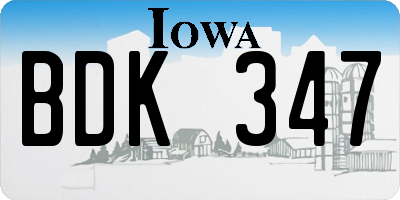 IA license plate BDK347