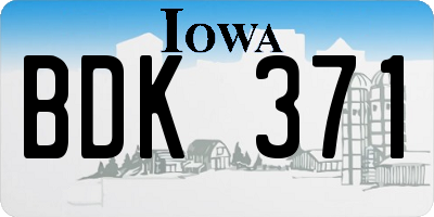 IA license plate BDK371