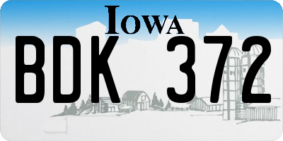 IA license plate BDK372