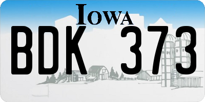 IA license plate BDK373