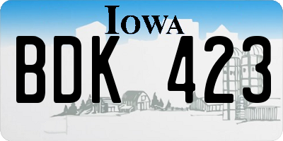IA license plate BDK423
